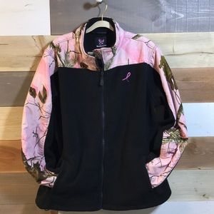 Realtree Black and Pink Camo Full-Zip Fleece Jacket